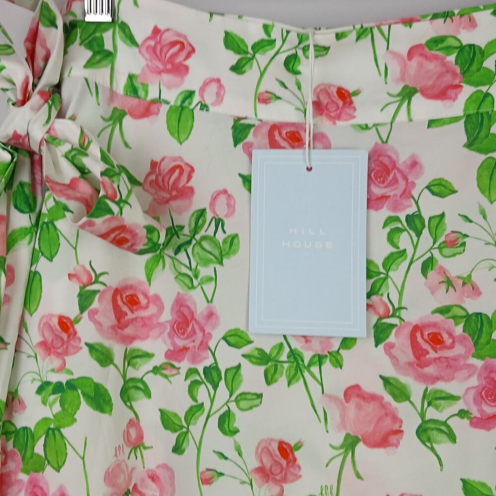 Hill House Women's SZ M The Mirabel Cotton Wrap Skirt In Pink Roses NWT - Picture 4 of 7